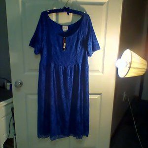 Swap 1X, royal blue, lace dress, tags on, never been worn